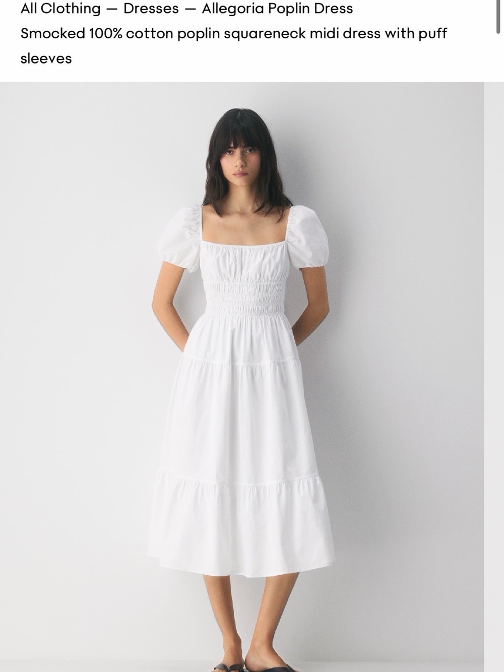 Aritzia Wilfred Allegoria Poplin Midi Dress